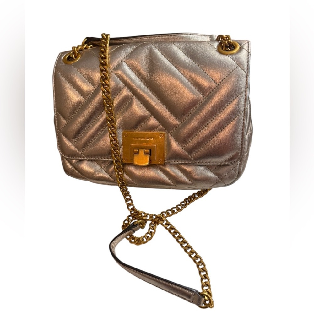 MICHAEL KORS VIVIANNE LEATHER Metallic Bag Rare